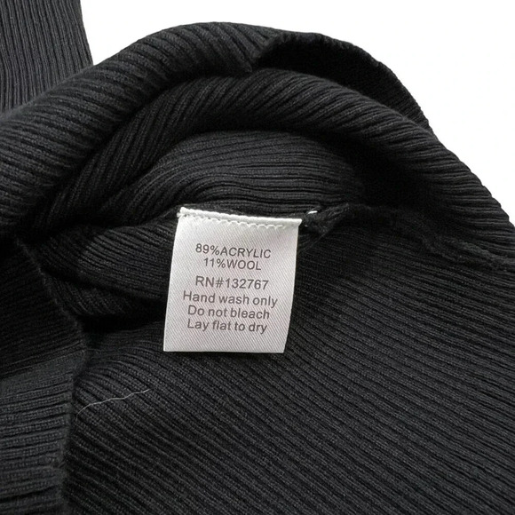 Baciano Black Ribbed Mini Sweater Dress With Button Detail S - Picture 3 of 4